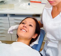 Dental patient relaxing.